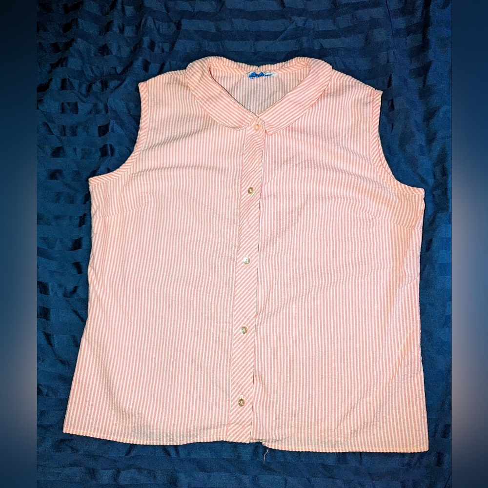 Vintage Sears - Sleeveless Collared Button Down